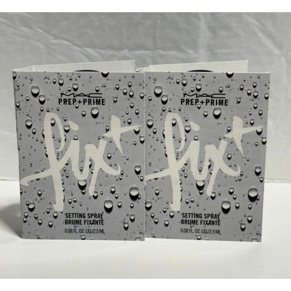 2 X MAC Prep + Prime Fix+ Setting Spray Sample Vial 0.08oz/2.5ml NEW on card
